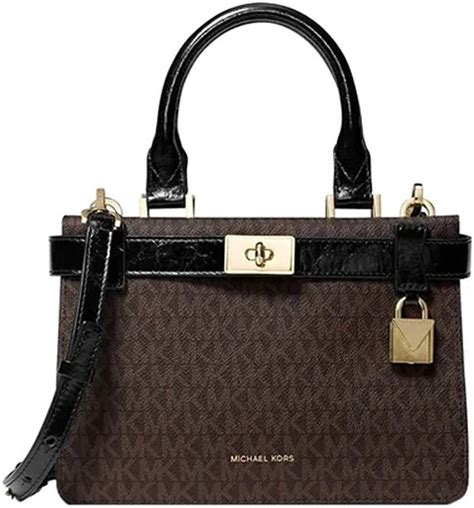 michael kors tatiana small leather satchel|Tatiana Small Logo and Leather Satchel .